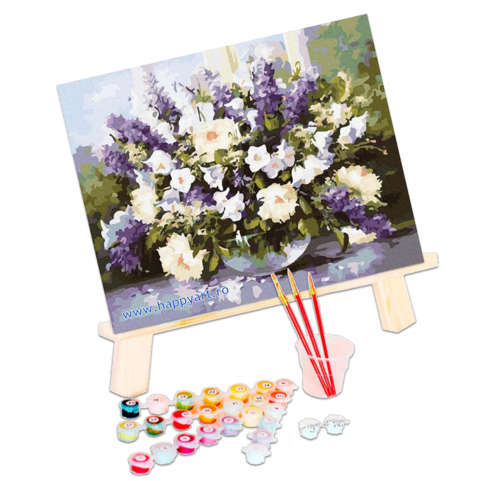 Kit pictura pe numere Flori de mai, cu sasiu, 40X50 cm, 32 culori [3]