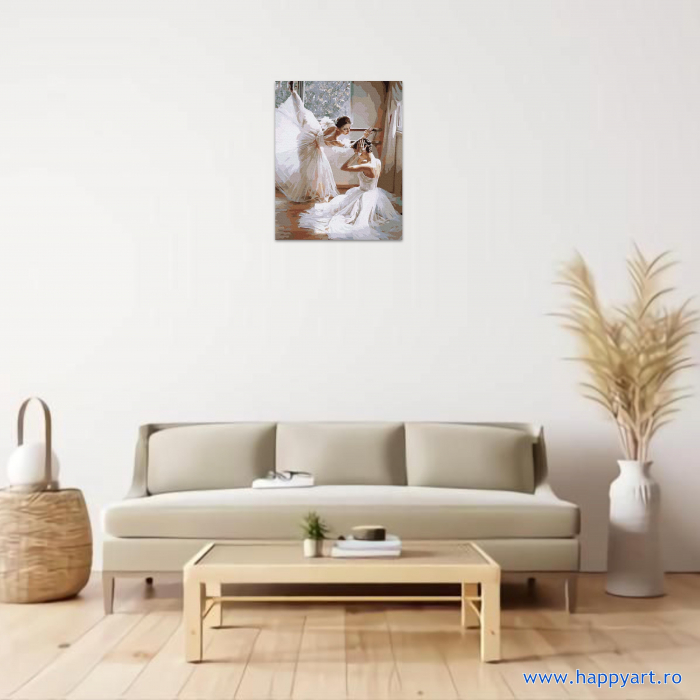 Kit pictura pe numere In sala de balet, cu sasiu, 40X50 cm, 27 culori [2]