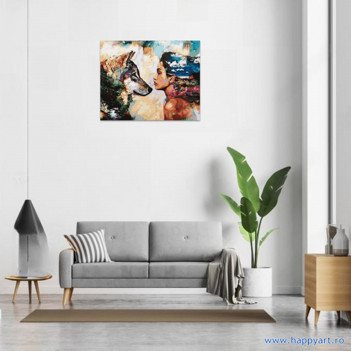 Kit pictura pe numere Oglinda sufletului, cu sasiu, 50x65 cm, 27 culori [2]