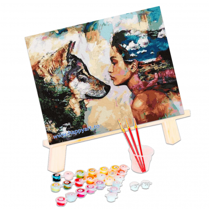 Kit pictura pe numere Oglinda sufletului, cu sasiu, 50x65 cm, 27 culori [3]