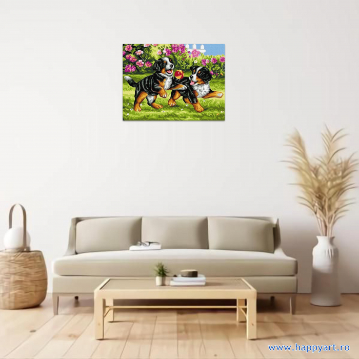 Kit pictura pe numere Meci de fotbal, cu sasiu, 30x40 cm, 19 culori [2]