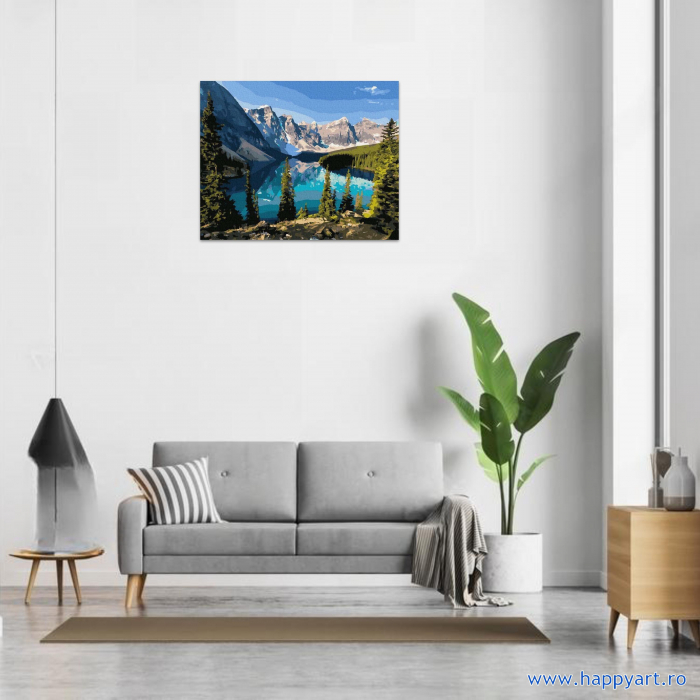 Kit pictura pe numere, Frumusetea muntelui, cu sasiu, 50x65 cm, 31 culori [2]