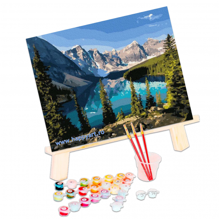 Kit pictura pe numere, Frumusetea muntelui, cu sasiu, 50x65 cm, 31 culori [3]