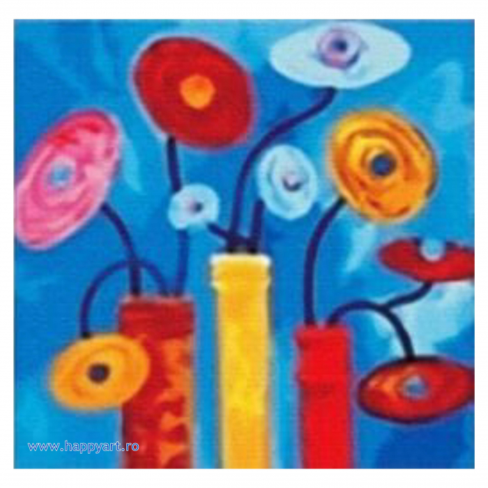 Kit pictura pe numere Simfonia culorilor, triptic, cu sasiu, 50X150 cm, 36 culori [6]