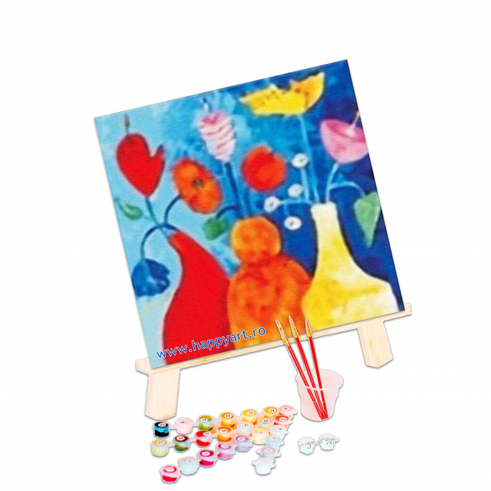 Kit pictura pe numere Simfonia culorilor, triptic, cu sasiu, 50X150 cm, 36 culori [3]