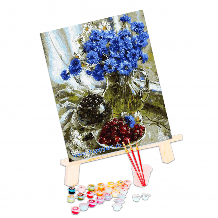 Kit pictura pe numere Flori de colt, cu sasiu, 40X50 cm, 24 culori [3]