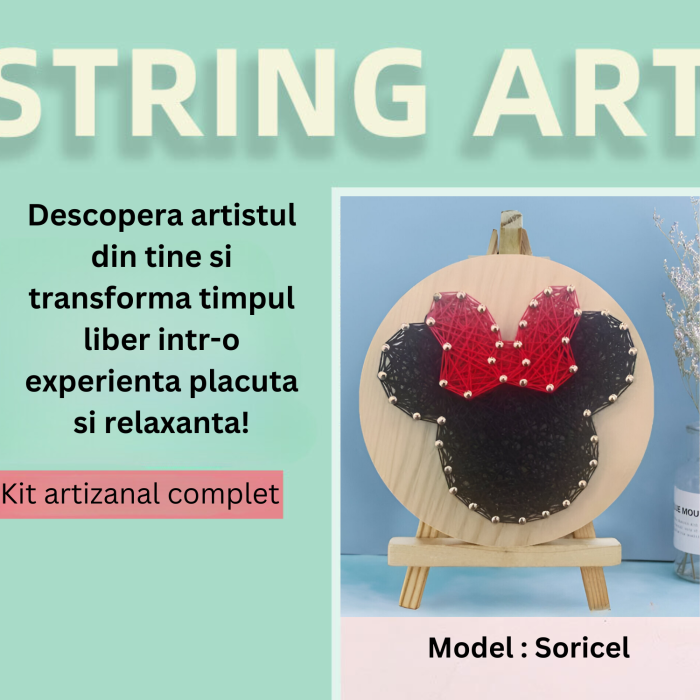 Kit String Art cu fire, model MINNIE, DABISY, efect 3D [5]