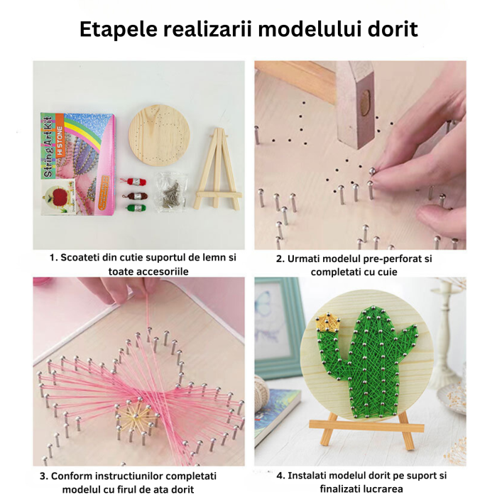 Kit String Art cu fire, model MINNIE, DABISY, efect 3D [3]