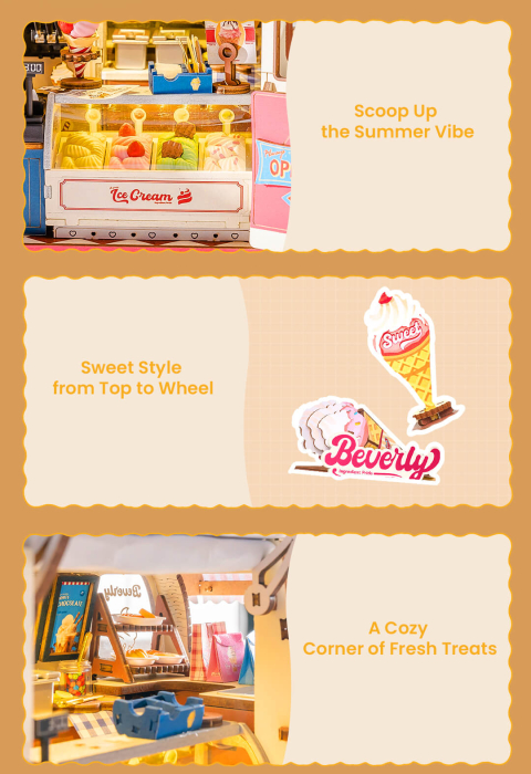 Puzzle 3D, Casuta DIY Beverly’s Ice Cream Truck, lemn, 290 piese [5]