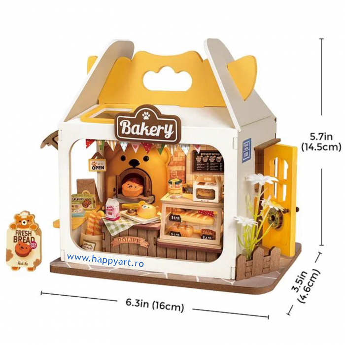 Macheta casuta din lemn, de asamblat DIY, Cutia lui Teddy, 67 piese, DS033 [4]
