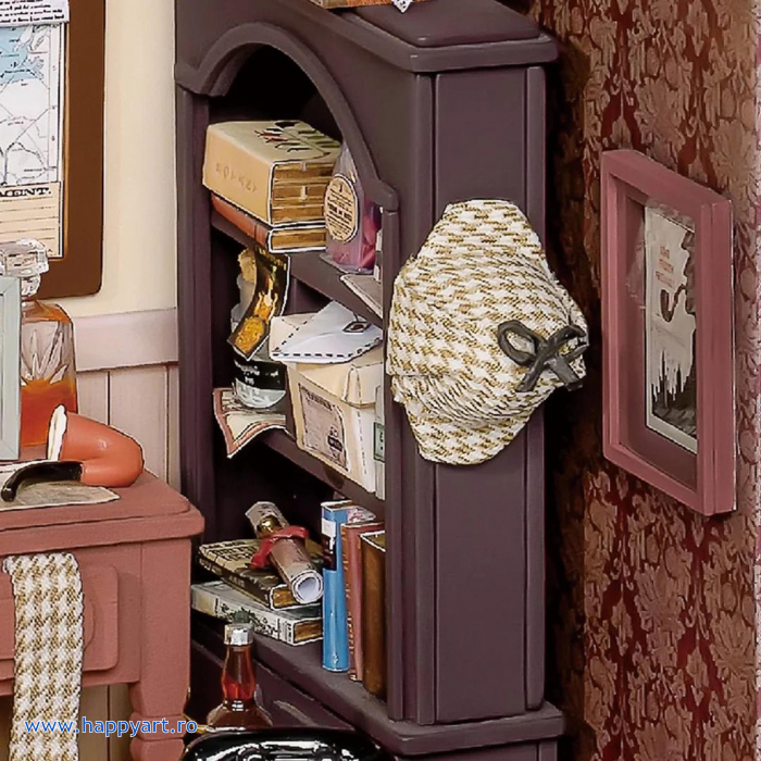 Macheta casuta din lemn, de asamblat DIY, Detective Agency, 159 piese, DG157 [5]