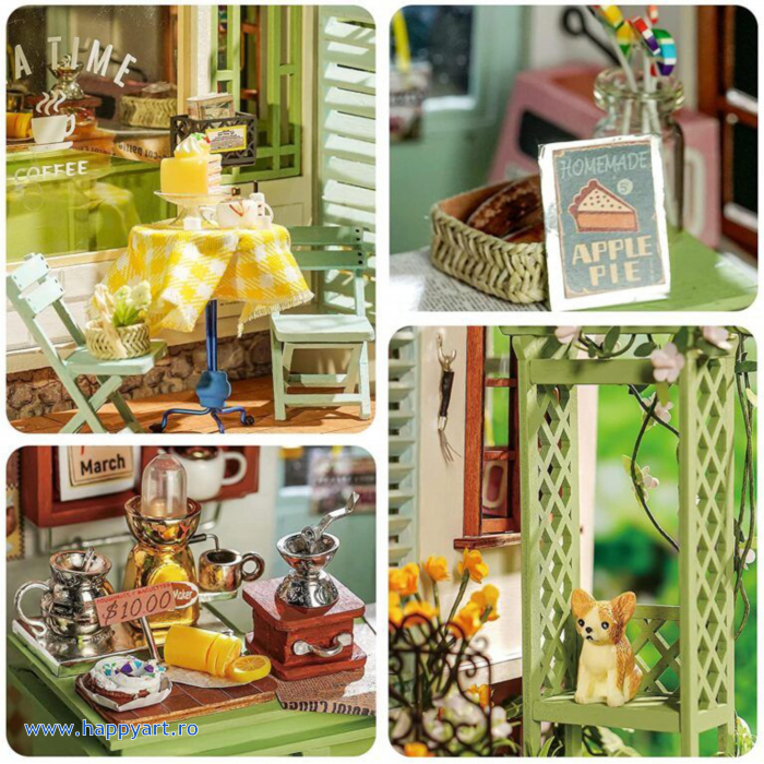 Macheta casuta din lemn, de asamblat DIY, Flowery Sweets & Teas, 184 piese, DG146 [8]