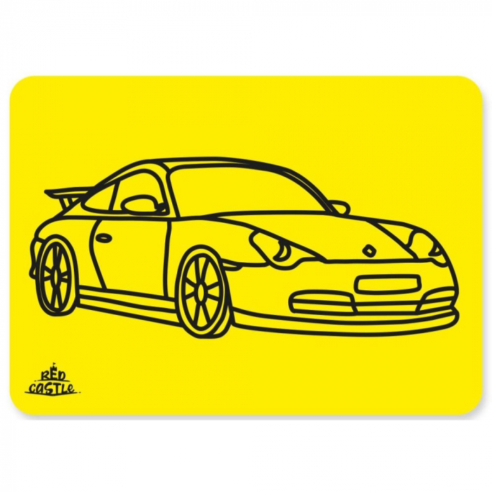 Pictura Masina Porsche cu nisip colorat, 1 plansa 21 X 29,7 cm , 10 tuburi nisip multicolor, 1 betisor, 1 folie protectie, +3 ani, Red Castle A4-019 [2]