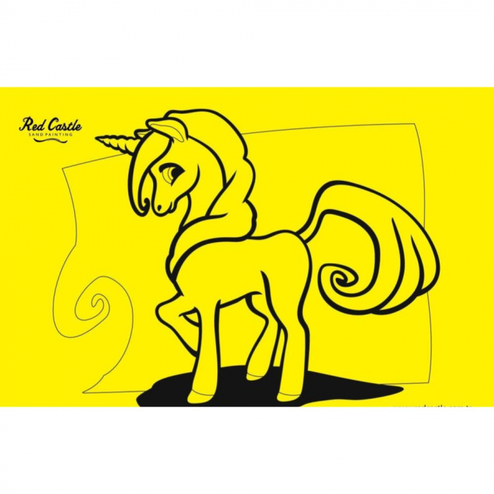Pictura Unicorn roz cu nisip colorat [2]