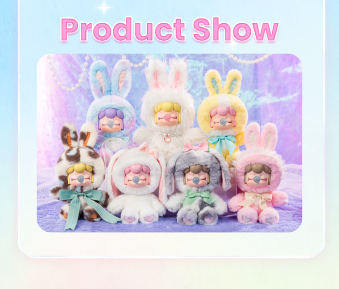 Papusa de plus Shining Bunny, set surpriza, 26cm, vinil, pastel [2]