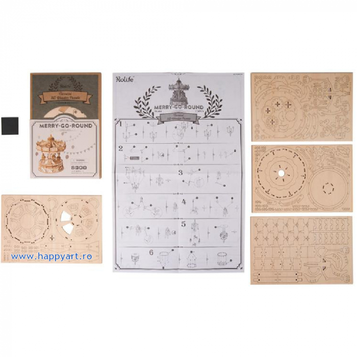 Puzzle 3D, Carusel, lemn, 174 piese, TG404 [4]