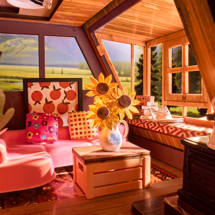 Puzzle 3D, Casuta DIY, CabanA A-Frame, 336 piese [6]