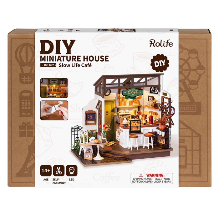 Puzzle 3D, Casuta DIY, Coffee Shop, 183 piese, lemn [9]