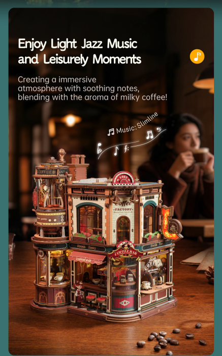 Puzzle 3D, Cutie muzicală, Dream Coffee Factory, 593 piese [7]