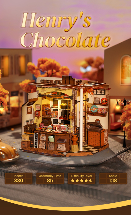 Puzzle 3D, Casuta DIY, Henry’s Chocolate, 330 piese [2]