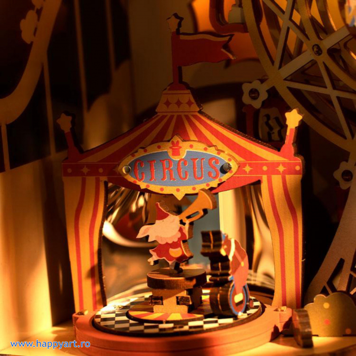 Puzzle 3D, Cutie muzicala, Carnaval la apus, lemn, 174 piese, AMT01 [6]