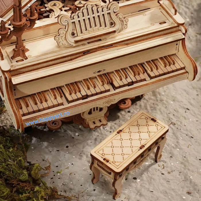 Puzzle 3D, Cutie muzicala, Pianul magic, lemn, 223 piese, AMK81 [4]
