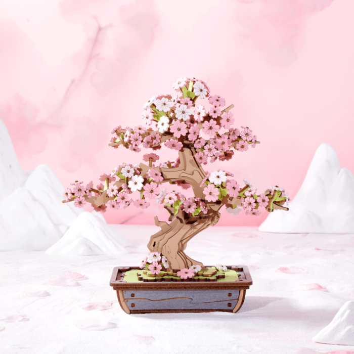 Puzzle 3D, Sakura Bonsai, 263 piese, lemn [2]