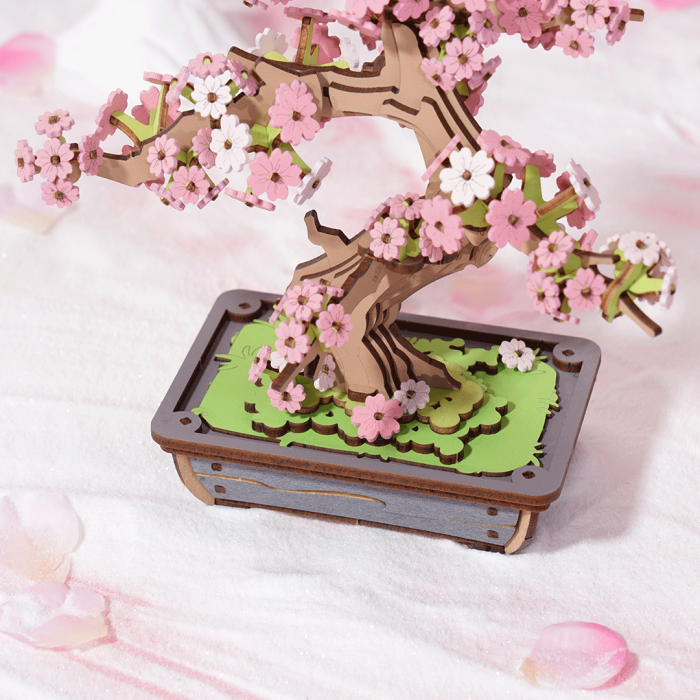 Puzzle 3D, Sakura Bonsai, 263 piese, lemn [3]