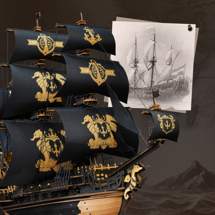 Puzzle 3D, din lemn, Corabia Calut de Mare, 603 piese [3]