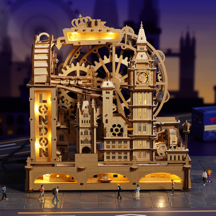 Puzzle 3D, mecanic, Marble Travel - LONDON, lemn, 431 piese [3]