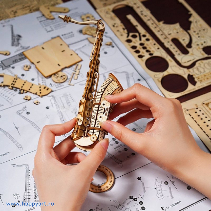 Puzzle 3D, Saxofon, lemn, 136 piese, TG309 [6]