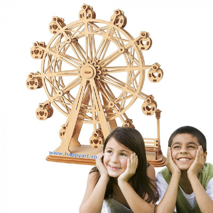 Puzzle 3D, Roata mare, lemn, 120 piese, TG401 [10]