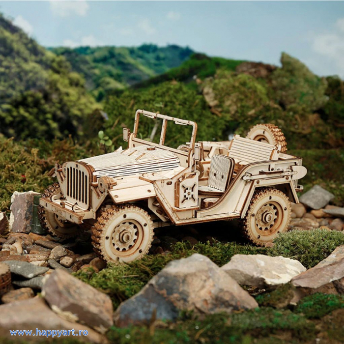 Puzzle 3D, Jeep Army, lemn, 369 piese, MC701 [3]