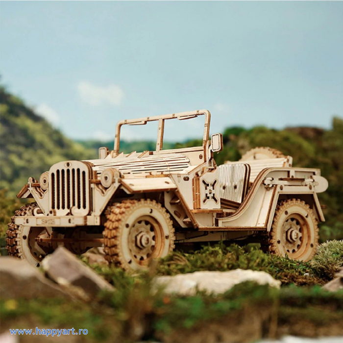 Puzzle 3D, Jeep Army, lemn, 369 piese, MC701 [2]