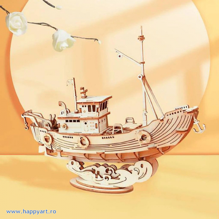 Puzzle 3D, Fishing Ship, lemn, 104 piese, TG308 [2]
