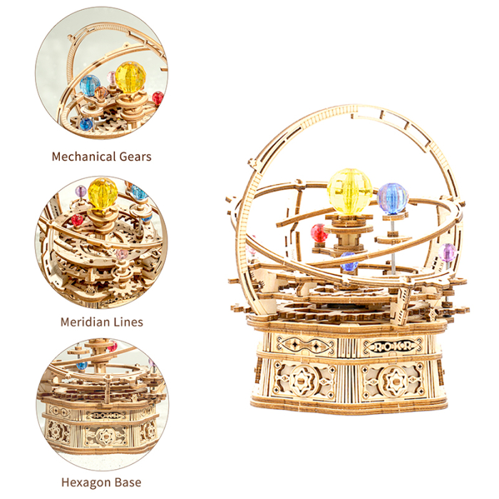 Puzzle 3D, lemn, cutiuta muzicala, Noapte Instelata, 84 piese [4]
