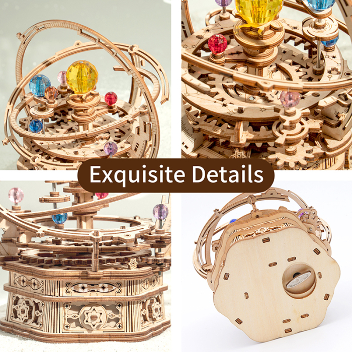 Puzzle 3D, lemn, cutiuta muzicala, Noapte Instelata, 84 piese [2]