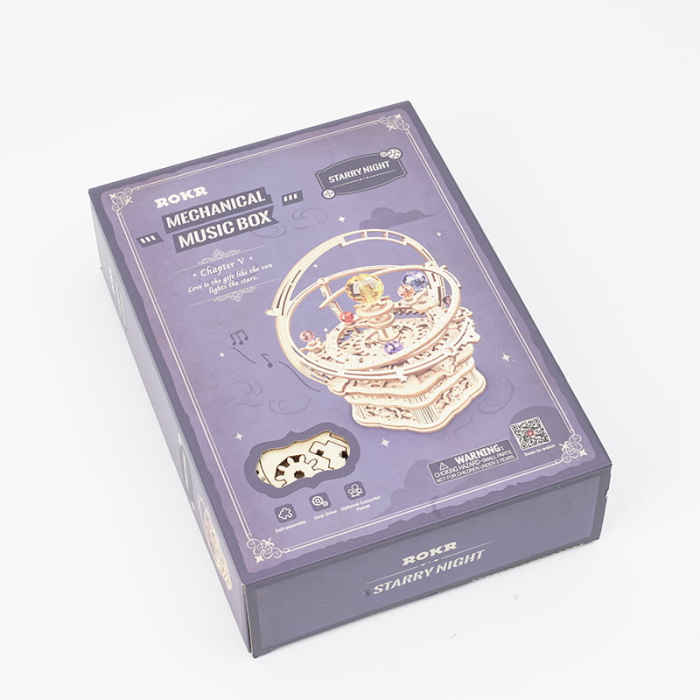 Puzzle 3D, lemn, cutiuta muzicala, Noapte Instelata, 84 piese [11]