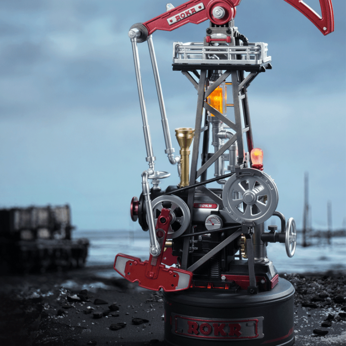 Puzzle 3D mecanic, din metal si plastic, Sonda de petrol Da Vinci, 127 piese [2]