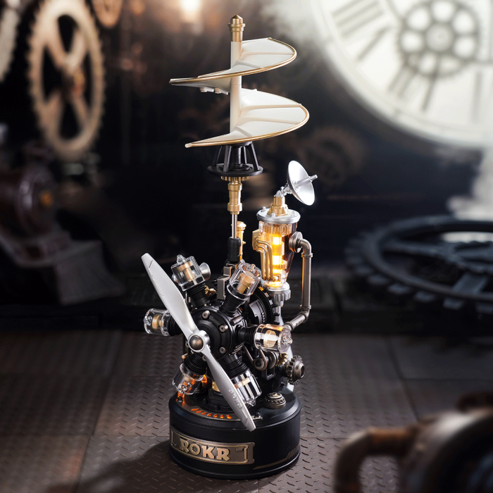 Puzzle 3D mecanic, din metal si plastic, HELICOPTER Da Vinci, 154 piese [2]