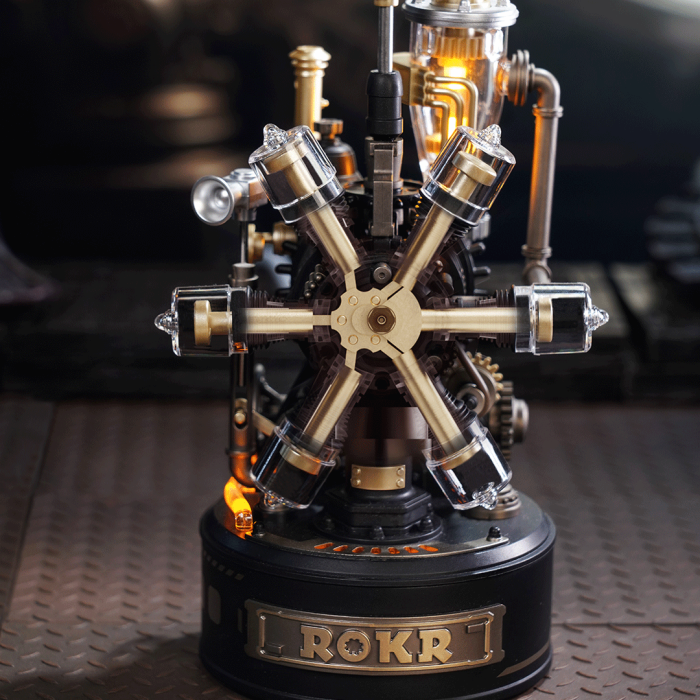 Puzzle 3D mecanic, din metal si plastic, HELICOPTER Da Vinci, 154 piese [4]