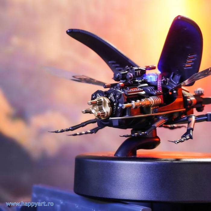 Puzzle 3D, mecanic, Stag Beetle, plastic si metal, 115 piese, MI03 [6]