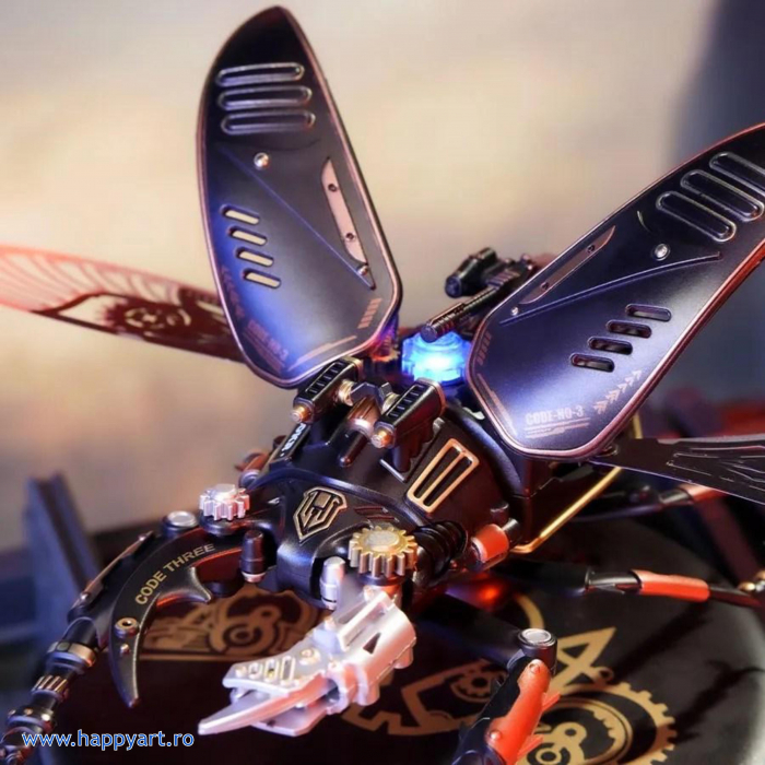 Puzzle 3D, mecanic, Stag Beetle, plastic si metal, 115 piese, MI03 [7]
