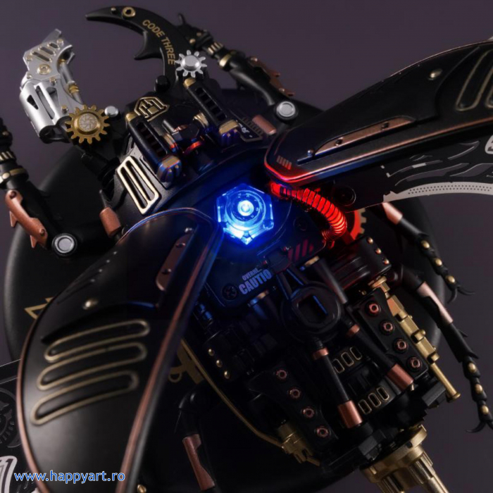 Puzzle 3D, mecanic, Stag Beetle, plastic si metal, 115 piese, MI03 [9]