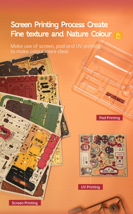 Puzzle 3D, Cutie muzicala Fabrica de Cadouri de Craciun, lemn, 449 piese [7]