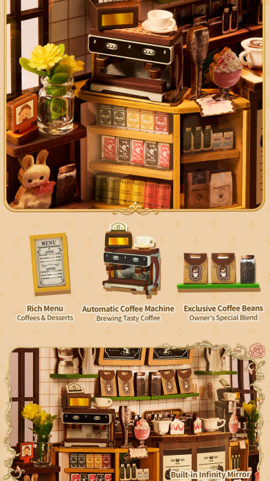 Puzzle 3D Rolife Cafeneaua din vacanta, 171 piese, lemn [5]
