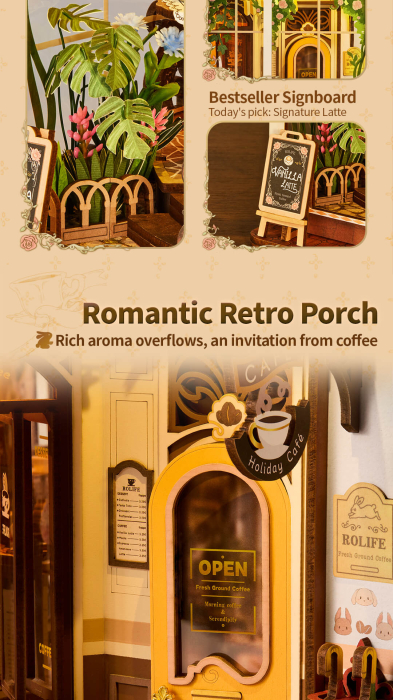 Puzzle 3D Rolife Cafeneaua din vacanta, 171 piese, lemn [7]