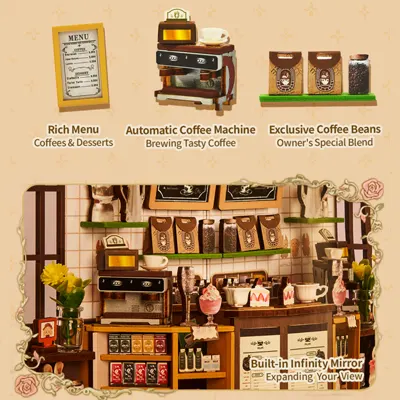 Puzzle 3D Rolife Cafeneaua din vacanta, 171 piese, lemn [10]
