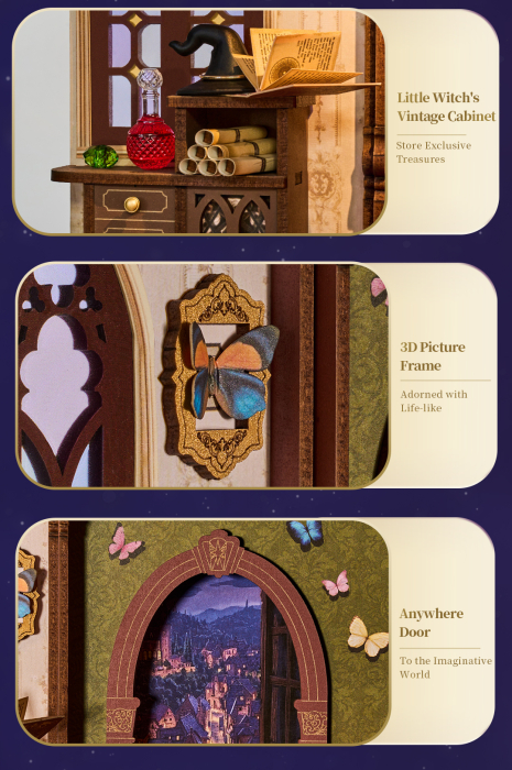 Puzzle 3D, Cotor de carte DIY, Coltul de magie, 185 piese [9]