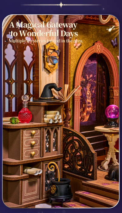 Puzzle 3D, Cotor de carte DIY, Coltul de magie, 185 piese [8]